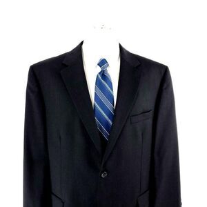 Calvin Klein Wool 2 Button Blazer 38R Gray Herringbone‎
